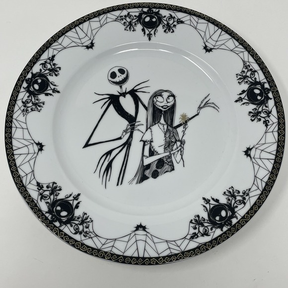 Nightmare Before Christmas Jack & Sally Zrike 10.5″ Decorative Dinner Plate - Picture 1 of 5